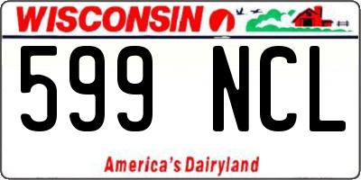 WI license plate 599NCL