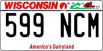 WI license plate 599NCM