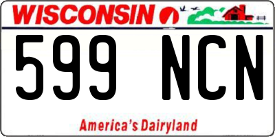 WI license plate 599NCN