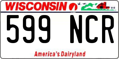 WI license plate 599NCR
