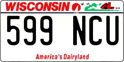WI license plate 599NCU
