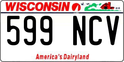 WI license plate 599NCV