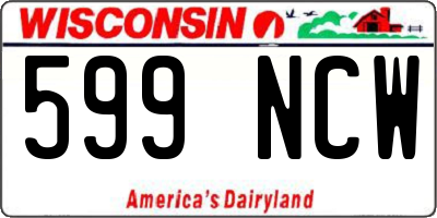 WI license plate 599NCW