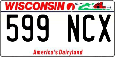 WI license plate 599NCX