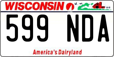 WI license plate 599NDA