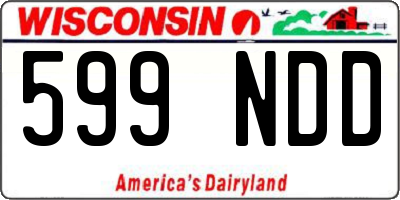 WI license plate 599NDD