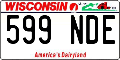 WI license plate 599NDE