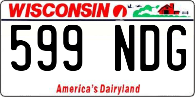 WI license plate 599NDG
