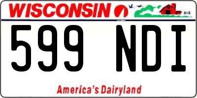 WI license plate 599NDI