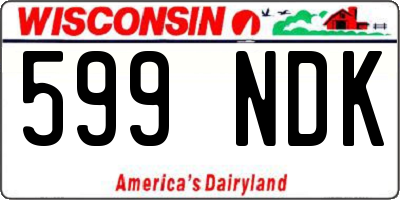 WI license plate 599NDK