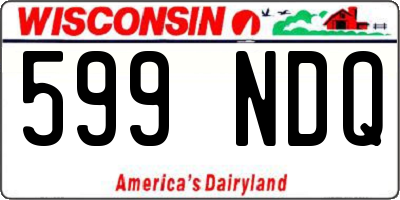 WI license plate 599NDQ