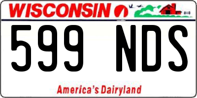 WI license plate 599NDS