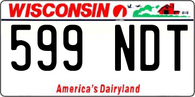 WI license plate 599NDT