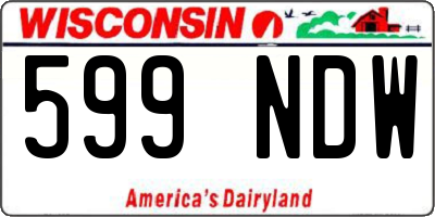 WI license plate 599NDW