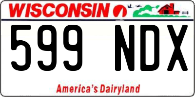 WI license plate 599NDX