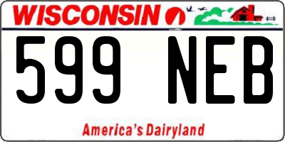 WI license plate 599NEB