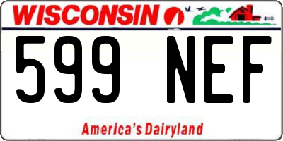 WI license plate 599NEF