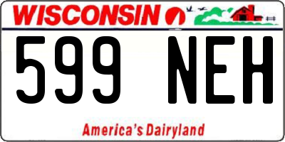 WI license plate 599NEH