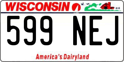 WI license plate 599NEJ
