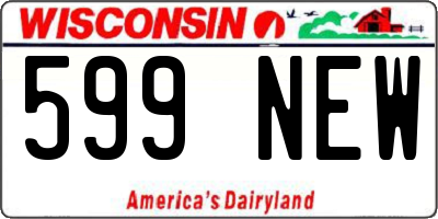 WI license plate 599NEW