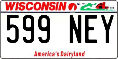 WI license plate 599NEY
