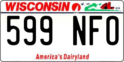WI license plate 599NFO