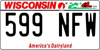WI license plate 599NFW