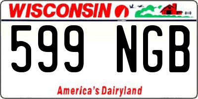 WI license plate 599NGB