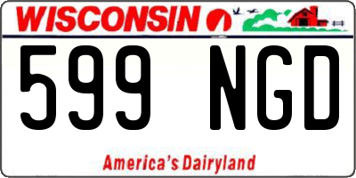 WI license plate 599NGD