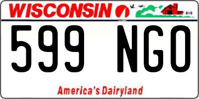WI license plate 599NGO