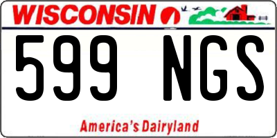 WI license plate 599NGS
