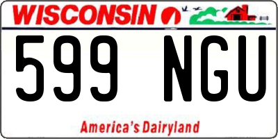 WI license plate 599NGU