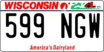 WI license plate 599NGW