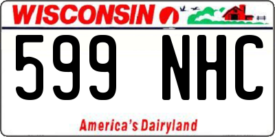 WI license plate 599NHC