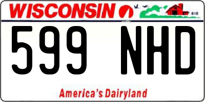 WI license plate 599NHD