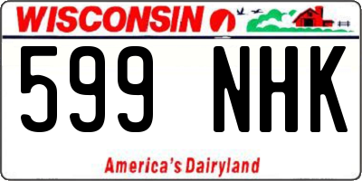 WI license plate 599NHK
