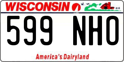 WI license plate 599NHO