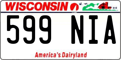 WI license plate 599NIA
