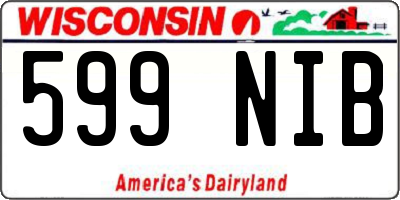 WI license plate 599NIB