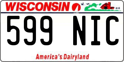 WI license plate 599NIC