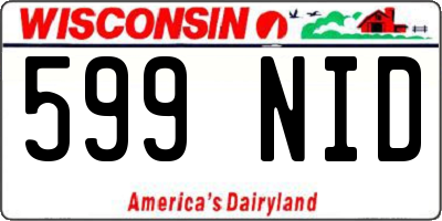 WI license plate 599NID