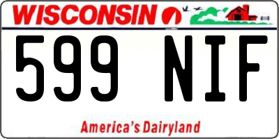 WI license plate 599NIF