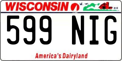 WI license plate 599NIG