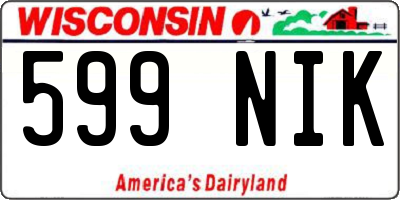 WI license plate 599NIK