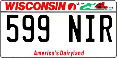 WI license plate 599NIR