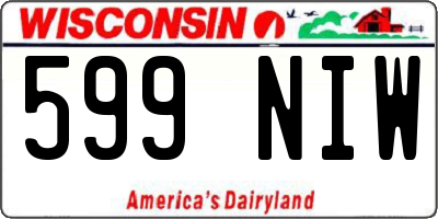 WI license plate 599NIW