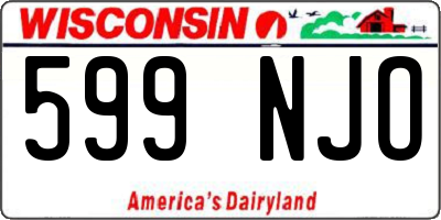 WI license plate 599NJO