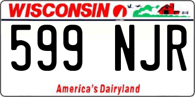 WI license plate 599NJR