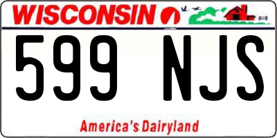 WI license plate 599NJS