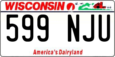 WI license plate 599NJU
